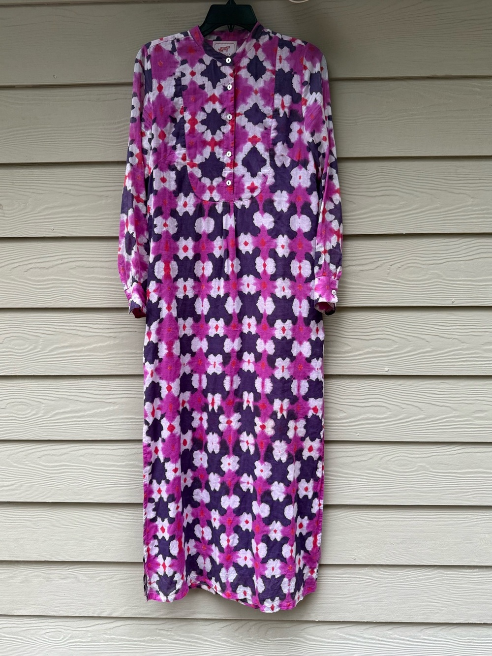 Banjanan Long Sleeve Floral Print Maxi Dress in Pink & Purple - Picture 10 of 12